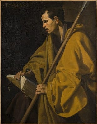 Foto del  Santo Tomás del museo de bella artes de Orleans, esta obra maestra es uno de los dos unicos cuadros de Diego Velázquez visible en Francia
