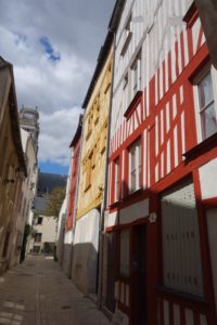 photo of half timbered houses to illustrate Orleans cathedrale tour in Val de Loire, France.