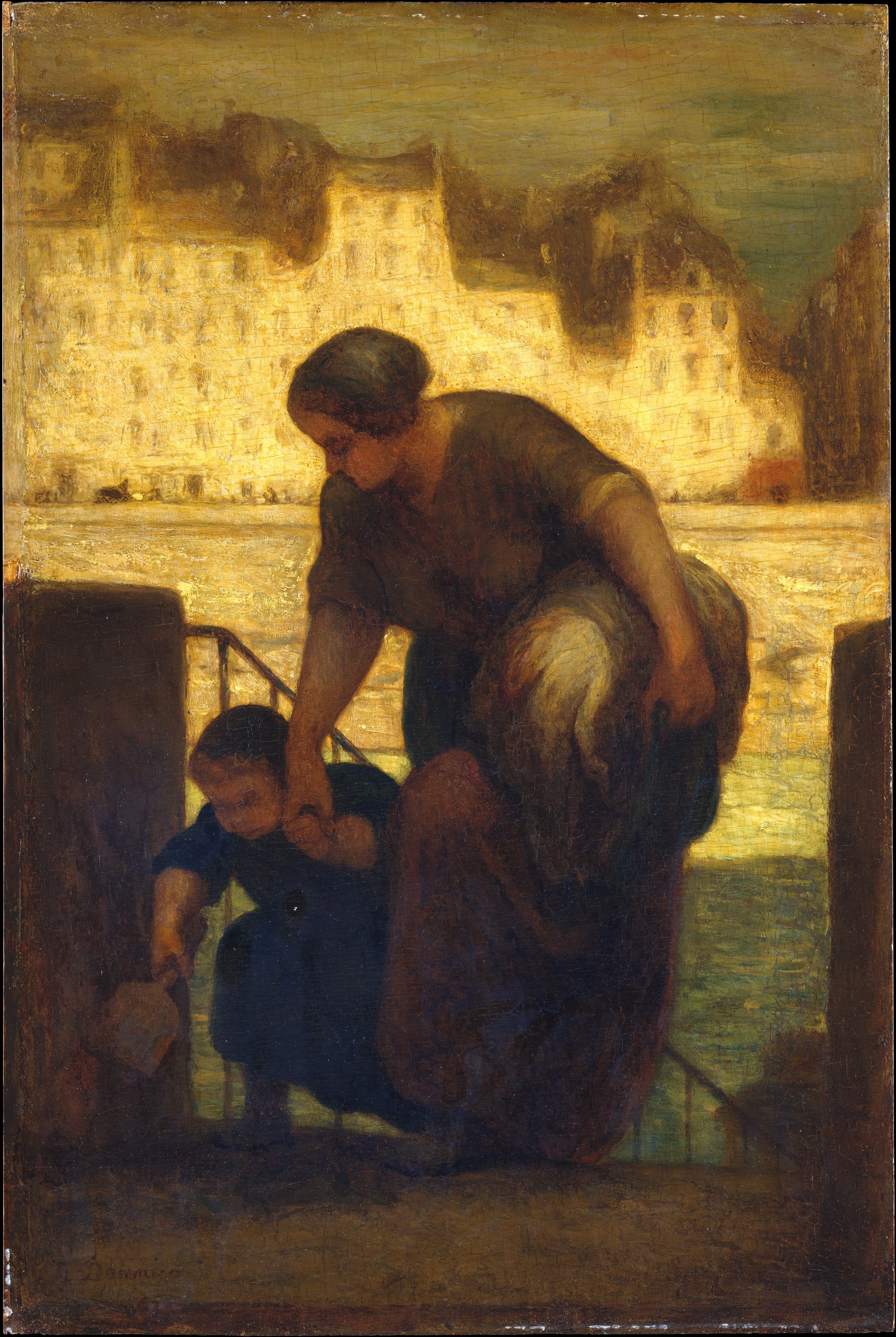 Photo of "The Laundress" a realist painting by Daumier to illustrate the Orsay Museum guided tour 