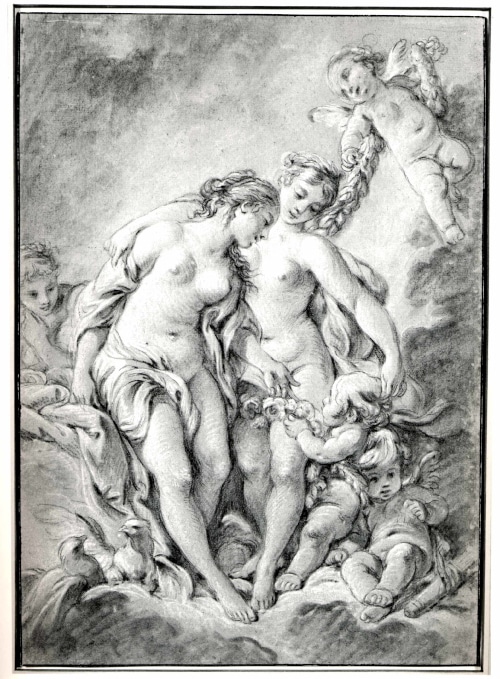 Rococo nude by painter François Boucher to illustrate the Louvre private tour in Paris