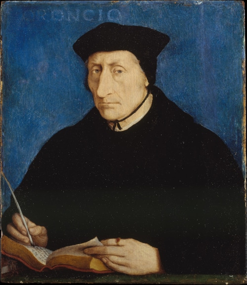 Portrait de Guillaume Budé, célébre humaniste français qui fut formé à l'université d'Orléans pour illustrer la visite guidée d'Orléans dans le Val de Loire, France.