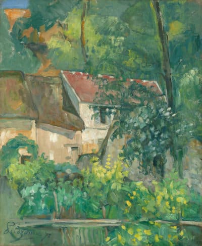 Photo of "The House of Père Lacroix" a canevas by Cézanne to illustrate the Auvers guided tour, Paris area, France.