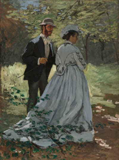 Bazille and Camille study for "Déjeuner sur l'herbe" by Monet.to illustrate the Orsay Museum Guided Tour in Paris, France.