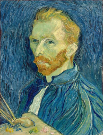 Photo of one of the very last Van Gogh self-portaits painted in 1889 in the asylum of Saint–Rémy-de-Provence his last stay before Auvers-sur-Oise, to illustrate the Auvers guided tour