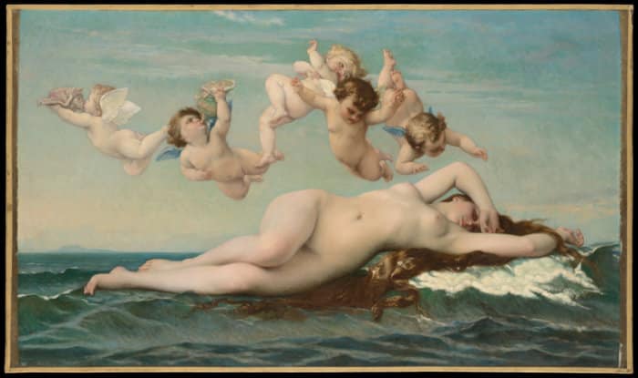 Photo the birth of Venus oil painting by Cabanel to illustrate the Orsay guided tour, Paris, France.