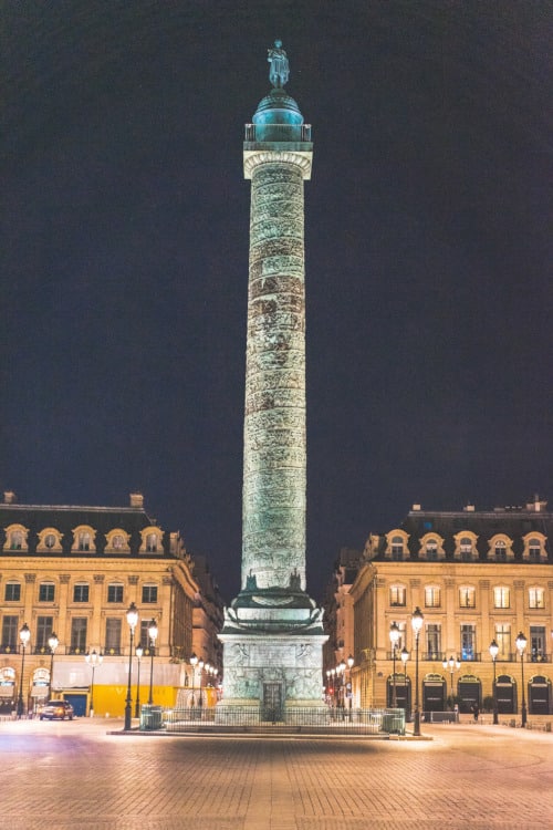 Photo colonne Vendôme in place Vendôme to illustrate the Paris 3 hours essentials tour