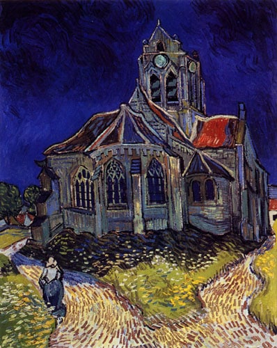 The Church in Auvers-sur-Oise by Vincent van Gogh to illustrate the Auvers guided tour, Paris area, France.