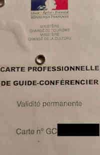 Photo of a Guide-Conferencier Card to illustrate the page about Yves, tourist guide Paris.