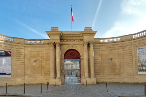 Photo of Hôtel de Soubise entry gate, north Marais, Paris.