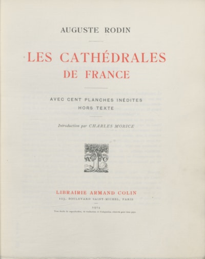 Les cathédrales de France, The French Cathedrals, 1914 book by Auguste Rodin.  - met