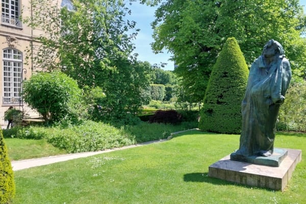 Balzac by Rodin in the Rodin Museum garden, Paris, France.