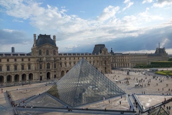 Louvre Museum Paris - view from a high point to illustrate the louvre extended tour.