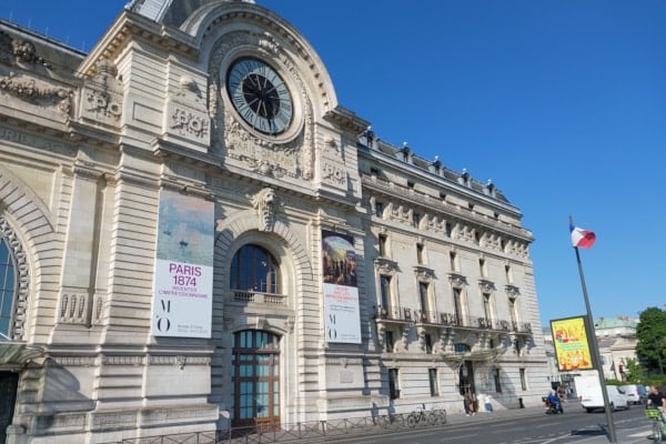 Orsay Museum Facade with French Flag - to Illustrate the Paris Museum Tours
