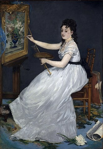 Impressionist arts in Paris - Eva Gonzalés Portrait in Manet 's workshop 1870 Edouard Manet.