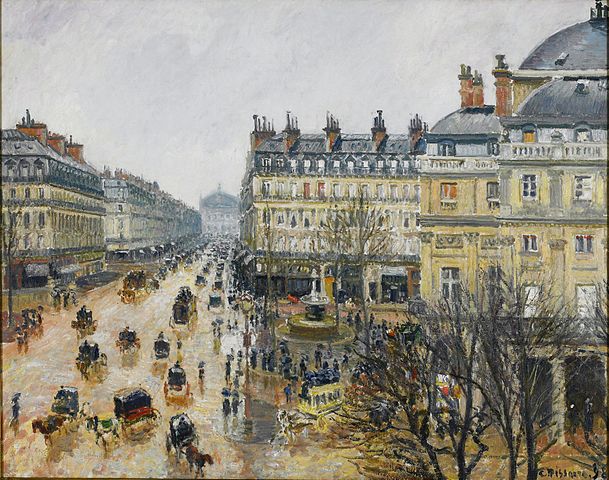 Place du Théâtre Français, Paris Rain Camille Pissarro 1898