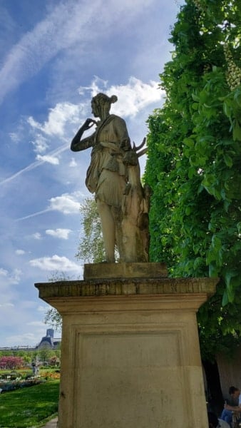 Tuileries Garden - Grand Carré - Diane a la Biche statue (English Diana with a Doe) - April.