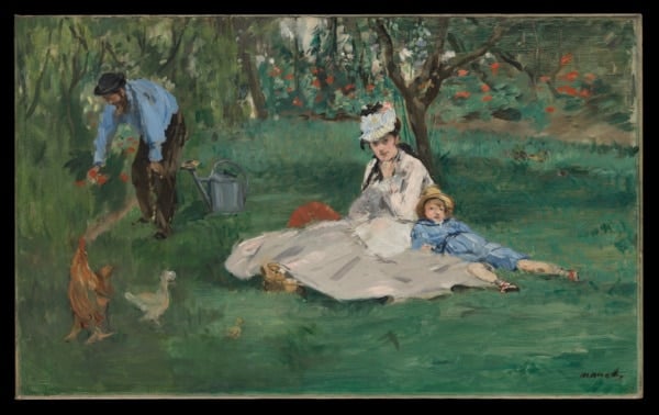 Impressionist Art: The Monet Family in Their Garden at Argenteuil By Edouard Manet - 1874.