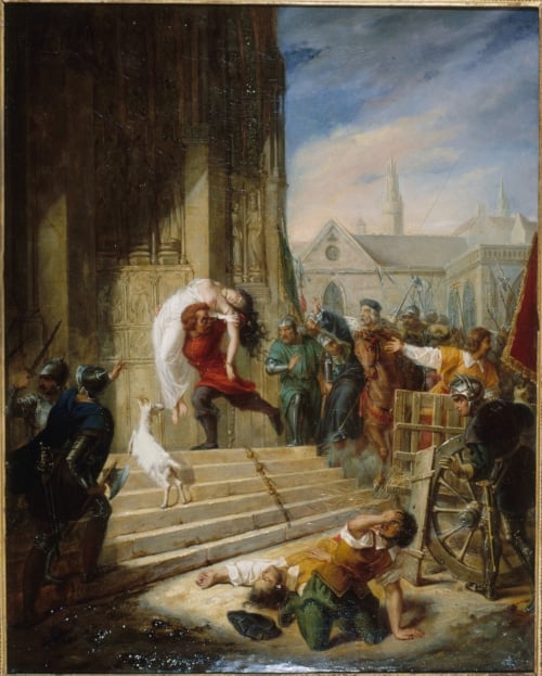 Small 1832 canvas by Eugénie Henry illustrates a passage from The Hunchback of Notre-Dame by Victor Hugo.