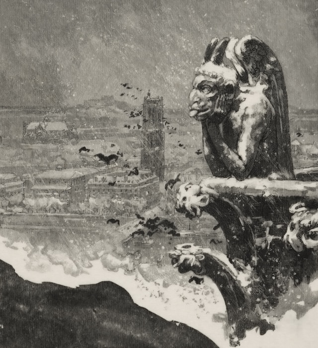 Le Stryge de notre dame by Auguste Louis Lepère 1890.