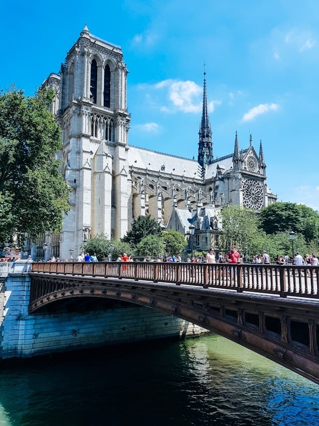 Notre Dame Cathedral, view from Pont au double bridge, Paris, France, broaden-horizons private tours.