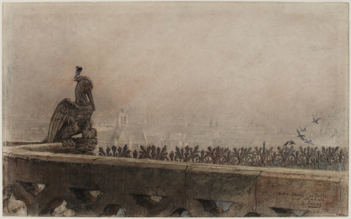 Notre Dame de Paris: The Pelican chimera—Christian symbol of self-sacrifice and redemption.