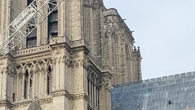 South and east part of the south tower of Notre Dame from Port de Montebello.