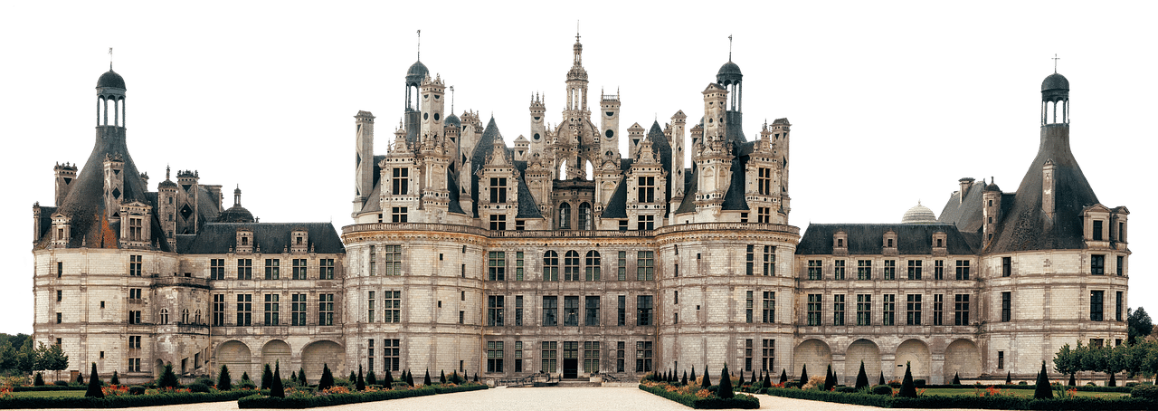 Chambord panorama from the formal french garden.