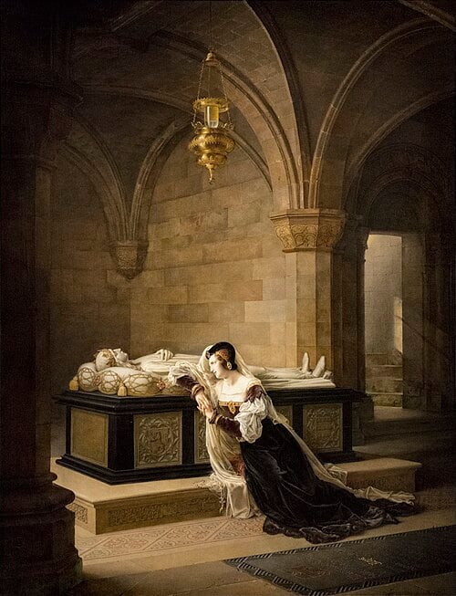 Valentine of Milan weeping for her husband (1822) by Marie-Philippe Coupin de la Couperie.