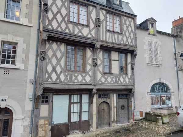 Maison des acrobates, a famous timber house in Blois, Loire Valley, France.