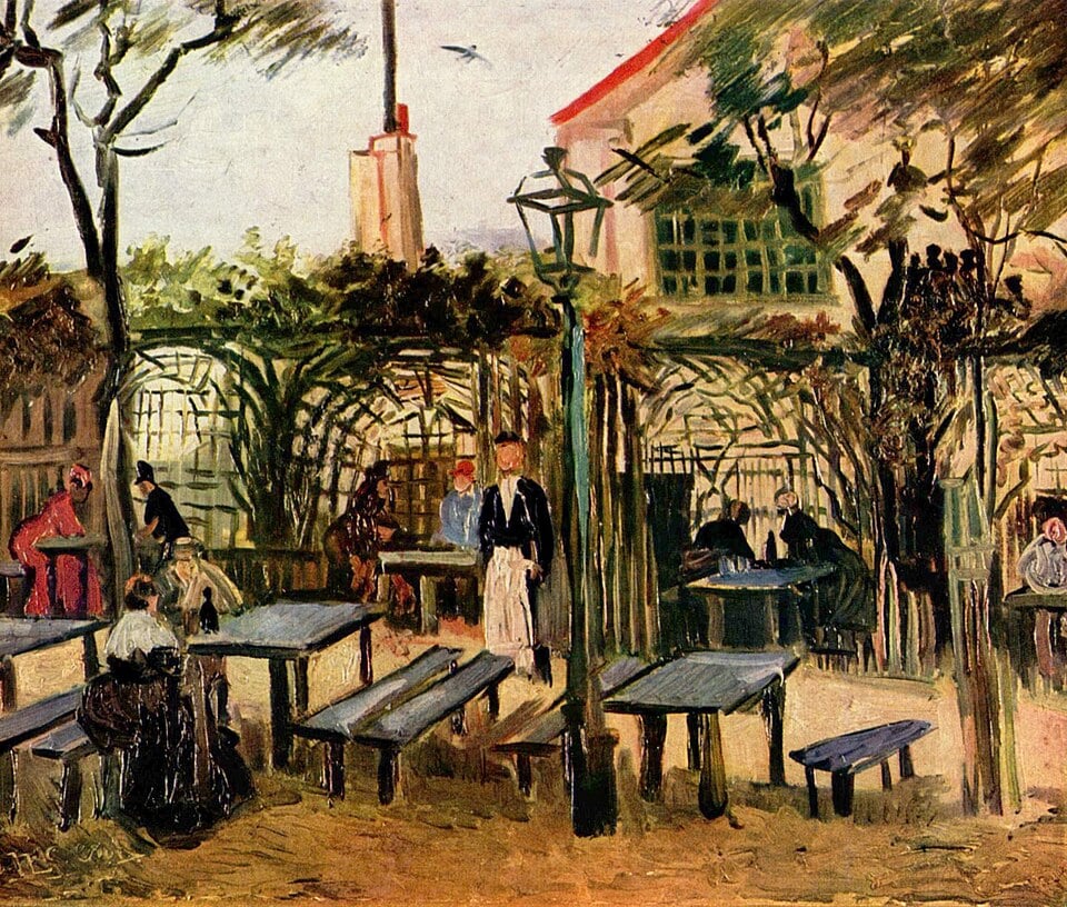 La Guinguette, 1886 painting by Vincent van Gogh, nowadays La Bonne Franquette, Paris, Montmartre, close to Place du Tertre.